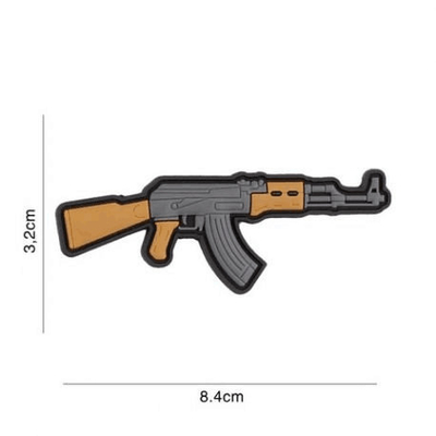 2D / 3D مخصص بقع المطاط PVC AK 47 كلاشينكوف الحديد على تسمية الملابس