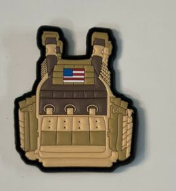 سترة عسكرية الولايات المتحدة الأمريكية العلم بقع PVC PMS لون الليزر قطع الحدود / مرقد الحدود