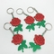 مخصص روز زهرة شكل سلسلة المفاتيح البلاستيكية تعزيز هدية 3D حلقة مفاتيح مطاطية