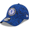 قبعة شعارية مطرزة باللون الأزرق مع حافة منحنية مسبقة نادي تشيلسي لكرة القدم 9FORTY قبعة البيسبول الرخامية