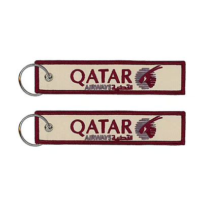 بيع بالجملة Olecranon Hook رخيصة الطراز الطيران القماش المطوى طائرة العلامة المنسوجة سلسلة مفاتيح مع شعار الخاص بك