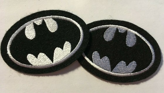 تطريز حديد على رقعة مزخرفة 4 &quot;BATMAN LOGO حدود مقطوعة بالحرارة
