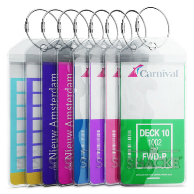 PMS Pantone Color PVC Luggage Tags حلقات الصلب طباعة أوفست