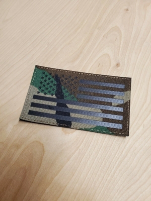 Woodland American IR Flag Patch 3.5x2 `` 100٪ أقمشة قطنية مطرزة