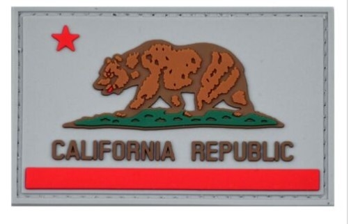 علم جمهورية كاليفورنيا الملون المعنويات البلاستيكية التصحيح 3D صديقة للبيئة لينة بولي كلوريد الفينيل