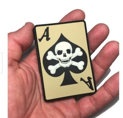Ace Spades Skull Morale PVC Patch Pantone Colour Micro Injected