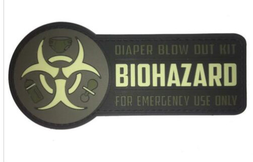 Biohazard مخصص PVC المعنويات بقع صديقة للبيئة منقوش / Debossed شعار ثنائي الأبعاد ثلاثي الأبعاد